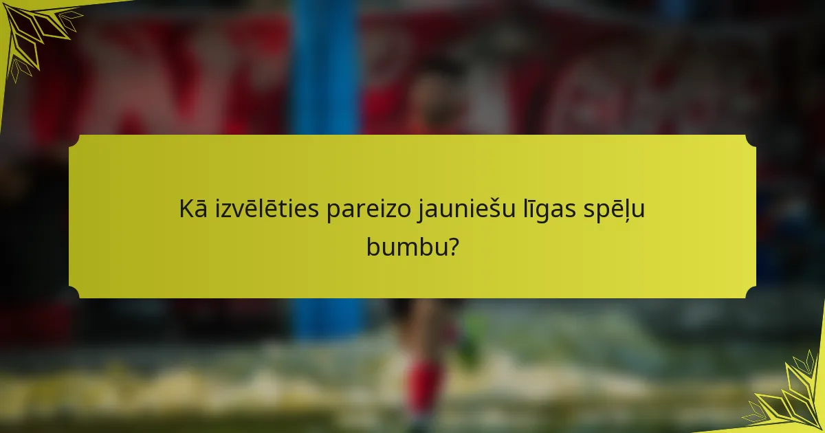Kā izvēlēties pareizo jauniešu līgas spēļu bumbu?