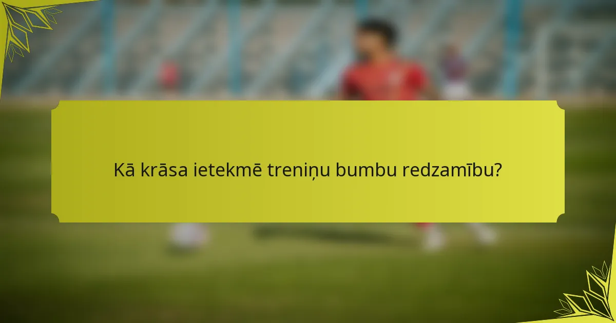 Kā krāsa ietekmē treniņu bumbu redzamību?