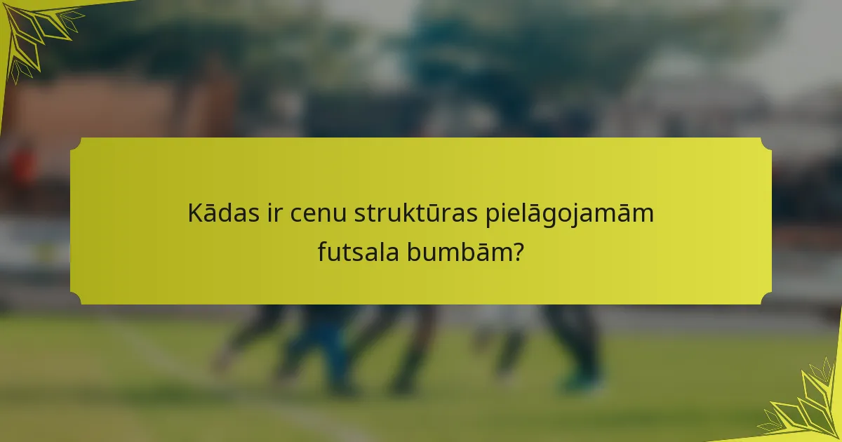 Kādas ir cenu struktūras pielāgojamām futsala bumbām?